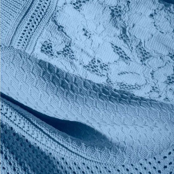 Boston Proper Light Blue Lace Cardigan - Picture 4 of 5